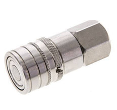 Stainless Steel DN 6 Flat Face Hydraulic Socket G 1/4 inch Female Threads ISO 16028 CEJN D 16.2mm