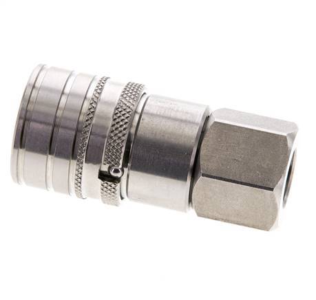 RVS DN 6 Vlakdichtende Koppeling Snelkoppeling G 1/4 inch Binnendraad ISO 16028 CEJN D 16.2mm