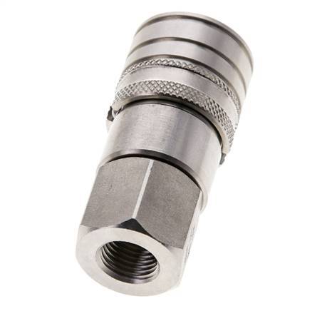 RVS DN 6 Vlakdichtende Koppeling Snelkoppeling G 1/4 inch Binnendraad ISO 16028 CEJN D 16.2mm