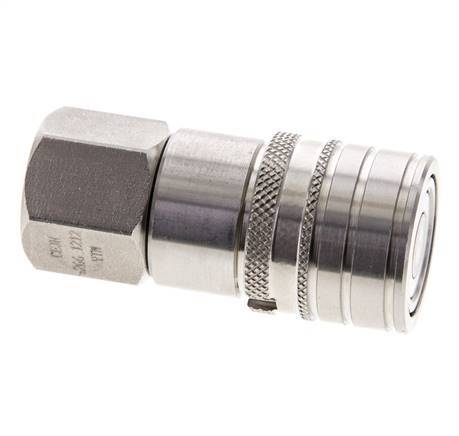 RVS DN 6 Vlakdichtende Koppeling Snelkoppeling G 1/4 inch Binnendraad ISO 16028 CEJN D 16.2mm