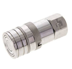 Stainless Steel DN 10 Flat Face Hydraulic Socket G 3/8 inch Female Threads ISO 16028 CEJN D 19.7mm