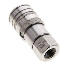 Stainless Steel DN 10 Flat Face Hydraulic Socket G 3/8 inch Female Threads ISO 16028 CEJN D 19.7mm