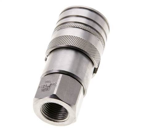 RVS DN 10 Vlakdichtende Koppeling Snelkoppeling G 3/8 inch Binnendraad ISO 16028 CEJN D 19.7mm