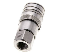 RVS DN 10 Vlakdichtende Koppeling Snelkoppeling G 3/8 inch Binnendraad ISO 16028 CEJN D 19.7mm