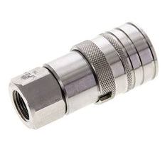 Stainless Steel DN 10 Flat Face Hydraulic Socket G 3/8 inch Female Threads ISO 16028 CEJN D 19.7mm