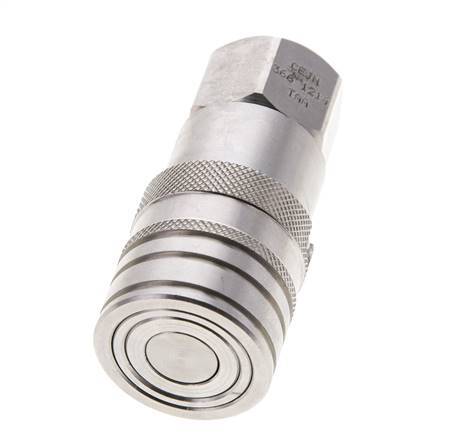 RVS DN 10 Vlakdichtende Koppeling Snelkoppeling G 3/8 inch Binnendraad ISO 16028 CEJN D 19.7mm