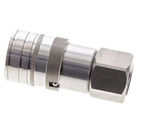 RVS DN 10 Vlakdichtende Koppeling Snelkoppeling G 1/2 inch Binnendraad ISO 16028 CEJN D 19.7mm