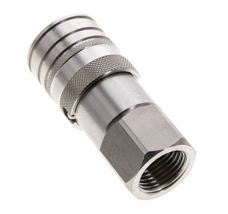 RVS DN 10 Vlakdichtende Koppeling Snelkoppeling G 1/2 inch Binnendraad ISO 16028 CEJN D 19.7mm