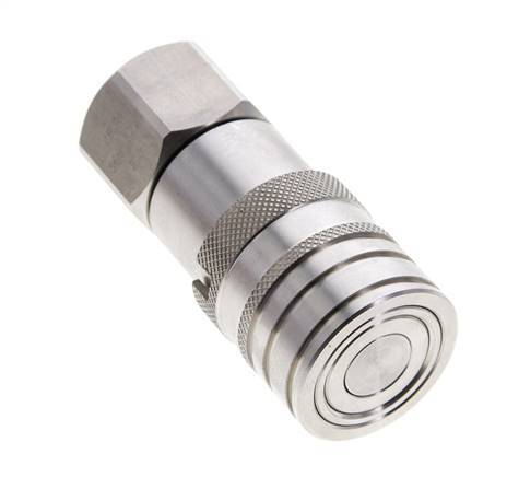 RVS DN 10 Vlakdichtende Koppeling Snelkoppeling G 1/2 inch Binnendraad ISO 16028 CEJN D 19.7mm