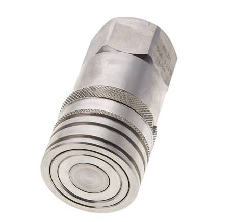 RVS DN 12 Vlakdichtende Koppeling Snelkoppeling G 1/2 inch Binnendraad ISO 16028 CEJN D 24.5mm