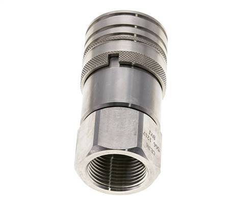 Stainless Steel DN 12 Flat Face Hydraulic Socket G 3/4 inch Female Threads ISO 16028 CEJN D 24.5mm
