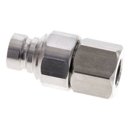 RVS DN 6 Vlakdichtende Koppeling Insteeknippel G 1/4 inch Binnendraad ISO 16028 CEJN D 16.2mm