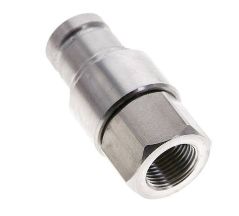 Stainless Steel DN 10 Flat Face Hydraulic Plug G 3/8 inch Female Threads ISO 16028 CEJN D 19.7mm