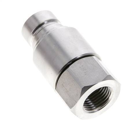 RVS DN 12 Vlakdichtende Koppeling Insteeknippel G 1/2 inch Binnendraad ISO 16028 CEJN D 24.5mm