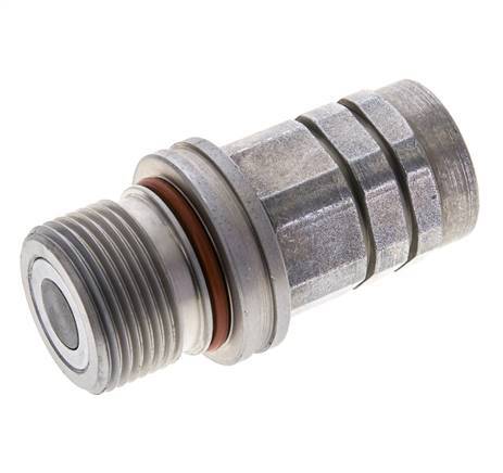 Steel DN 8.7 Flat Face Hydraulic Socket G 3/8 inch Female Threads ISO 16028 D M30 x 2