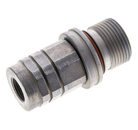 Stalen DN 8.7 Vlakdichtende Koppeling Snelkoppeling G 3/8 inch Binnendraad ISO 16028 D M30 x 2