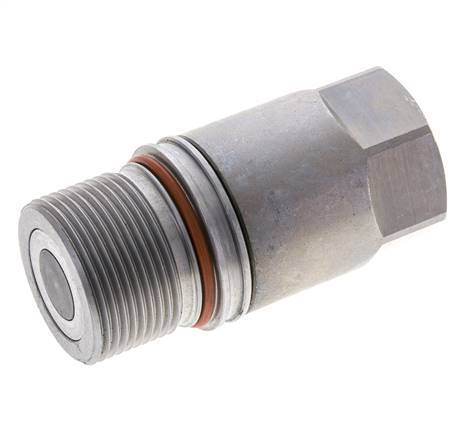 Steel DN 12.8 Flat Face Hydraulic Socket G 3/4 inch Female Threads ISO 16028 D M36 x 2