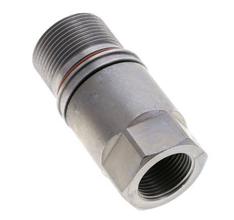 Steel DN 12.8 Flat Face Hydraulic Socket G 3/4 inch Female Threads ISO 16028 D M36 x 2