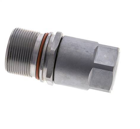 Steel DN 15 Flat Face Hydraulic Socket G 1 inch Female Threads ISO 16028 D M43 x 2