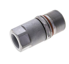 Steel DN 15 Flat Face Hydraulic Socket G 1 inch Female Threads ISO 16028 D M43 x 2