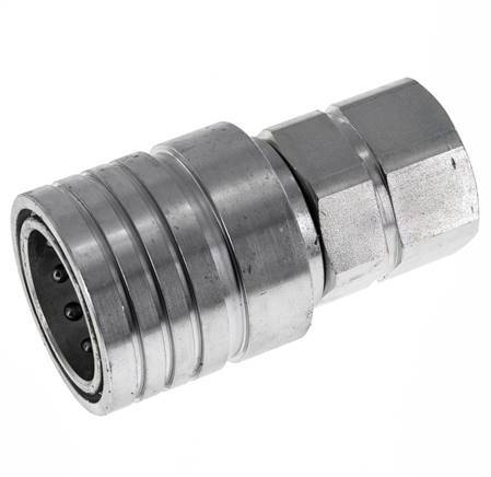 Steel DN 25 Hydraulic Coupling Socket G 1 inch Female Threads ISO 7241-1 A D 34.3mm