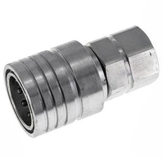 Steel DN 25 Hydraulic Coupling Socket G 1 inch Female Threads ISO 7241-1 A D 34.3mm