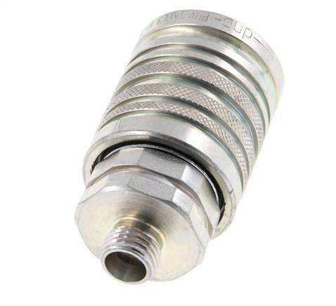 Steel DN 12.5 Hydraulic Coupling Socket 8 mm L Compression Ring ISO 7241-1 A/8434-1 D 20.5mm