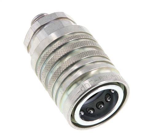 Steel DN 12.5 Hydraulic Coupling Socket 8 mm L Compression Ring ISO 7241-1 A/8434-1 D 20.5mm