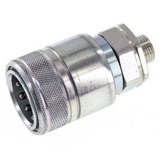 Steel DN 20 Hydraulic Coupling Socket 12 mm L Compression Ring ISO 7241-1 A/8434-1 D 29.1mm