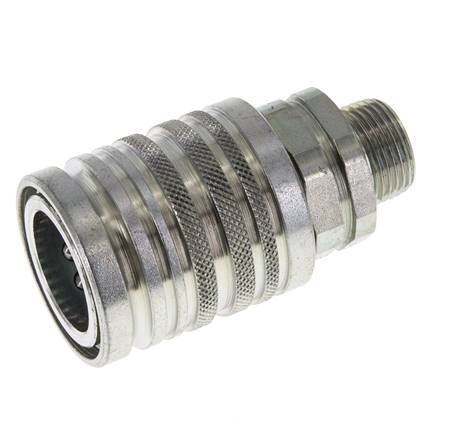 Steel DN 12.5 Hydraulic Coupling Socket 12 mm S Compression Ring ISO 7241-1 A/8434-1 D 20.5mm