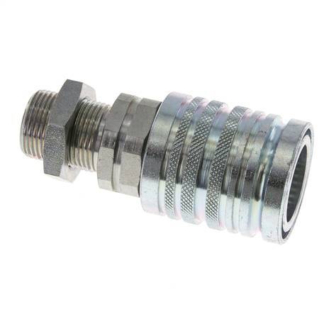 Stalen DN 12.5 Hydraulische Koppeling Snelkoppeling 15 mm L Knelring Schotkoppeling ISO 7241-1 A/8434-1 D 20.5mm