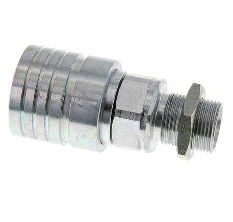Stalen DN 25 Hydraulische Koppeling Snelkoppeling 22 mm L Knelring Schotkoppeling ISO 7241-1 A/8434-1 D 34.3mm