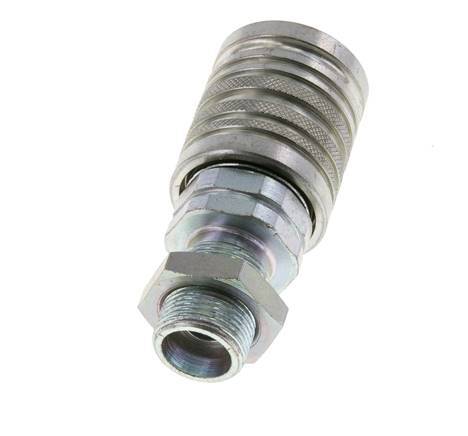 Steel DN 12.5 Hydraulic Coupling Socket 14 mm S Compression Ring Bulkhead ISO 7241-1 A/8434-1 D 20.5mm