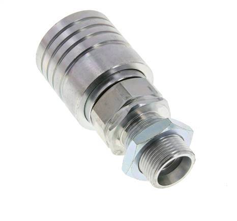 Steel DN 25 Hydraulic Coupling Socket 20 mm S Compression Ring Bulkhead ISO 7241-1 A/8434-1 D 34.3mm