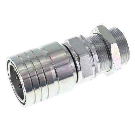Stalen DN 25 Hydraulische Koppeling Snelkoppeling 30 mm S Knelring Schotkoppeling ISO 7241-1 A/8434-1 D 34.3mm