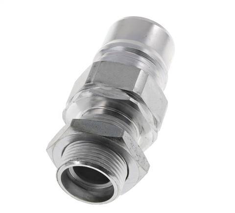 Stalen DN 25 Hydraulische Koppeling Insteeknippel 22 mm L Knelring Schotkoppeling ISO 7241-1 A/8434-1 D 34.3mm