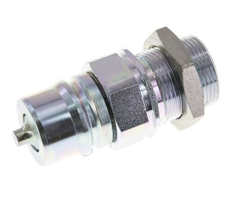 Stalen DN 25 Hydraulische Koppeling Insteeknippel 28 mm L Knelring Schotkoppeling ISO 7241-1 A/8434-1 D 34.3mm