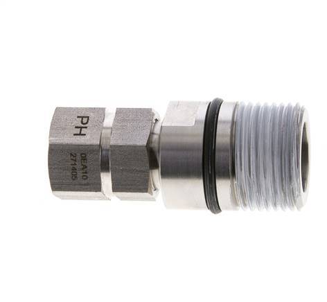 Stainless Steel DN 10 Hydraulic Coupling Socket G 3/8 inch Female Threads ISO 14541 D M28 x 2