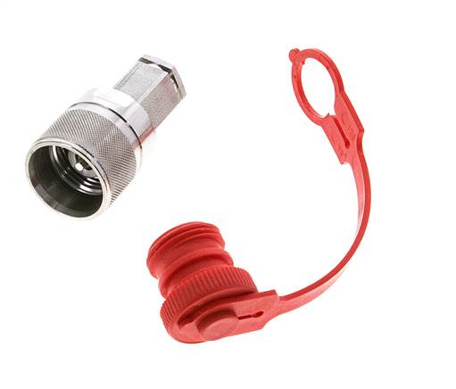 RVS DN 6.3 Hydraulische Koppeling Insteeknippel G 1/4 inch Binnendraad ISO 14541 D M24 x 2