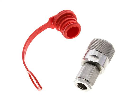 RVS DN 6.3 Hydraulische Koppeling Insteeknippel G 1/4 inch Binnendraad ISO 14541 D M24 x 2