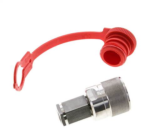 RVS DN 6.3 Hydraulische Koppeling Insteeknippel G 1/4 inch Binnendraad ISO 14541 D M24 x 2