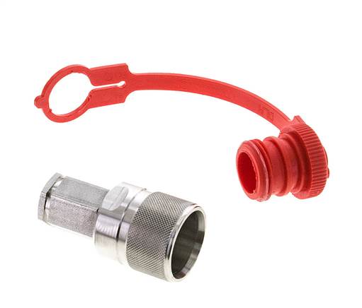 RVS DN 6.3 Hydraulische Koppeling Insteeknippel G 1/4 inch Binnendraad ISO 14541 D M24 x 2