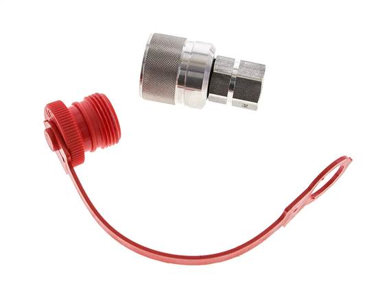 RVS DN 10 Hydraulische Koppeling Insteeknippel G 3/8 inch Binnendraad ISO 14541 D M28 x 2