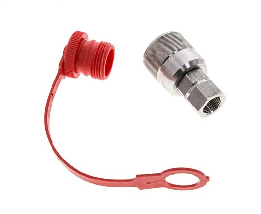 RVS DN 10 Hydraulische Koppeling Insteeknippel G 3/8 inch Binnendraad ISO 14541 D M28 x 2