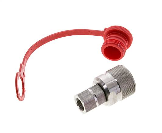 RVS DN 10 Hydraulische Koppeling Insteeknippel G 3/8 inch Binnendraad ISO 14541 D M28 x 2