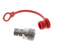 RVS DN 10 Hydraulische Koppeling Insteeknippel G 3/8 inch Binnendraad ISO 14541 D M28 x 2