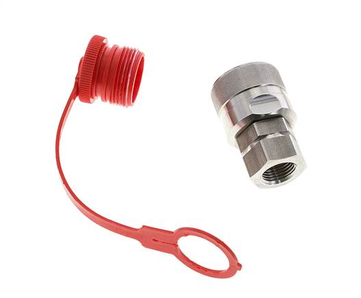 RVS DN 12.5 Hydraulische Koppeling Insteeknippel G 1/2 inch Binnendraad ISO 14541 D M36 x 2