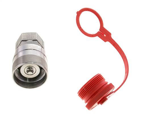 RVS DN 20 Hydraulische Koppeling Insteeknippel G 3/4 inch Binnendraad ISO 14541 D M42 x 2