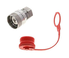 RVS DN 20 Hydraulische Koppeling Insteeknippel G 3/4 inch Binnendraad ISO 14541 D M42 x 2