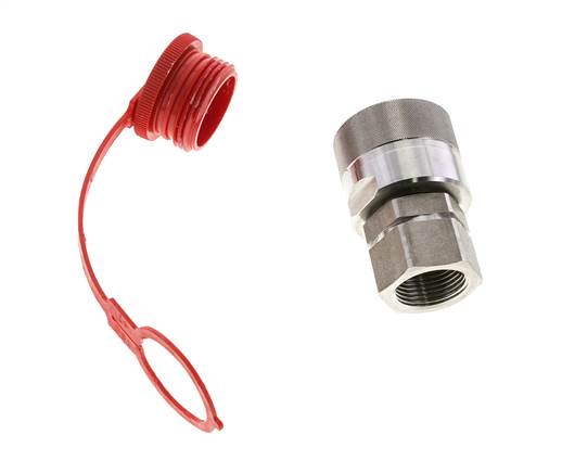 RVS DN 25 Hydraulische Koppeling Insteeknippel G 1 inch Binnendraad D M48 x 3